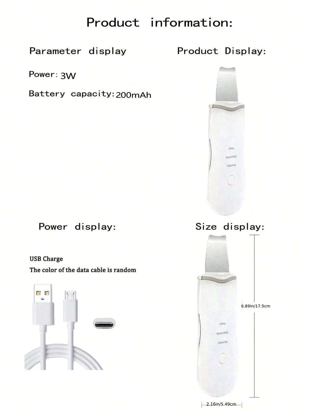 2026 Ultrasonic Skin Scraper Pore Cleaning Facial Deep Cleaning Machine Suitable for Female and Male Rechargeable
