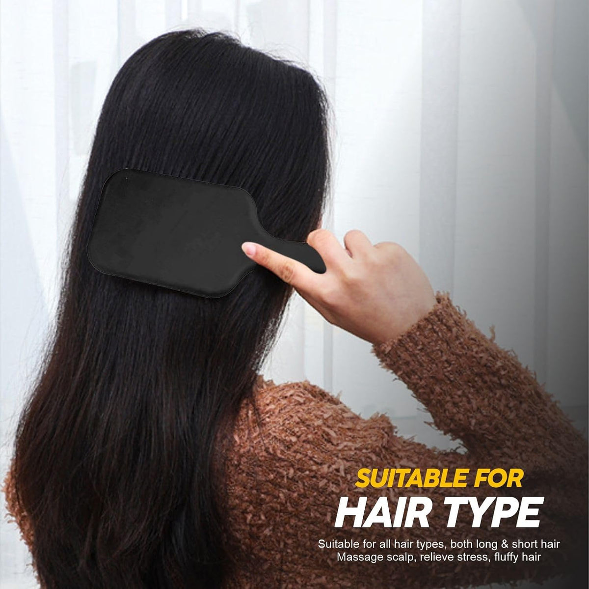 Paddle Hair Brush Women Hair Brush Blow Drying Professional Hairbrush Easy Grip Handle Hair Comb Straightening & Detangle Brush for Wet Dry Long Thick Thin Curly Natural Hair Salon Supplies