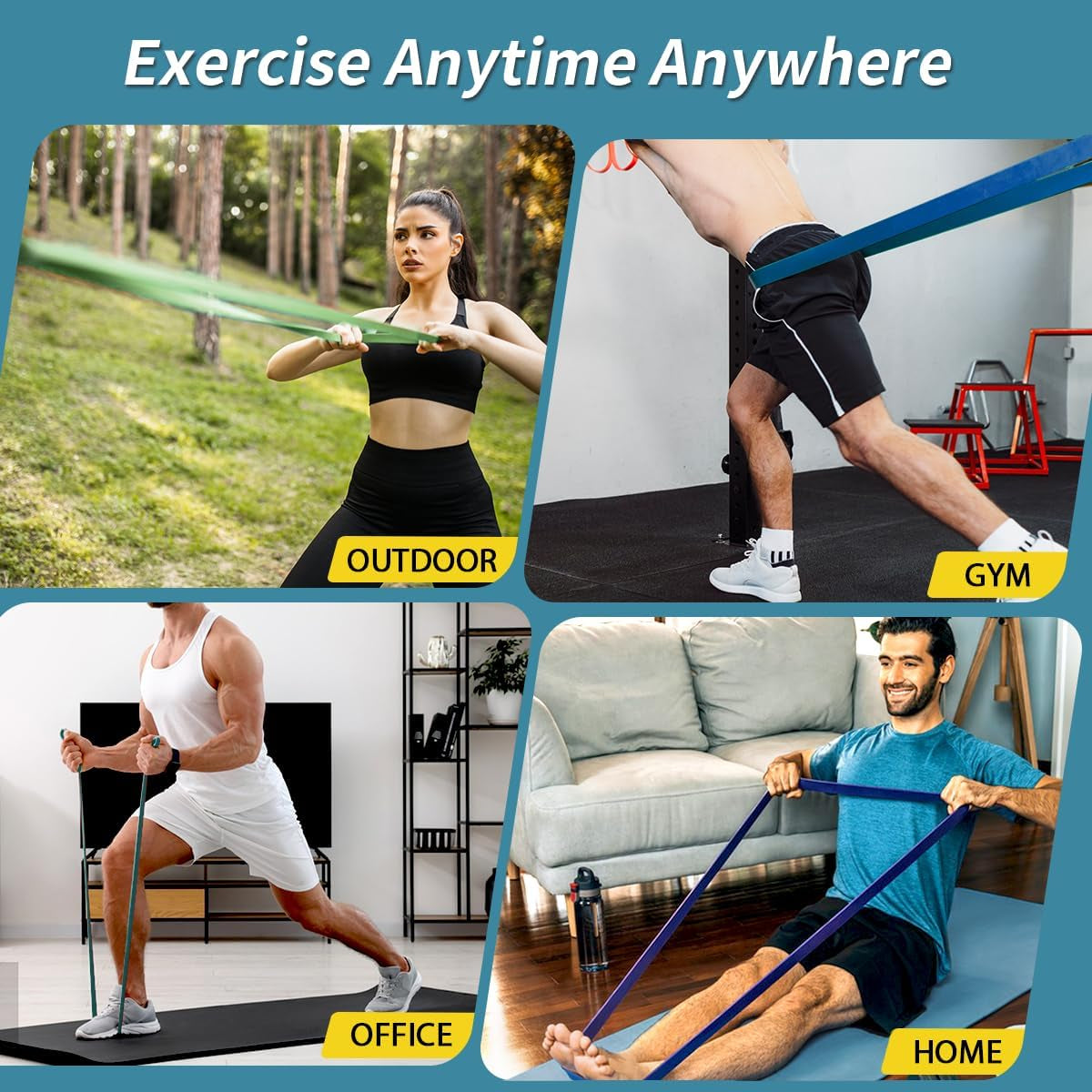 Resistance Bands, 5 Level Pull up Assistance Bands for Working Out | Natural Latex Rubber, Progressive Tension, Exercise Loop for Full-Body Fitness, Portable Gym Bag, Warm-Up & Stretch