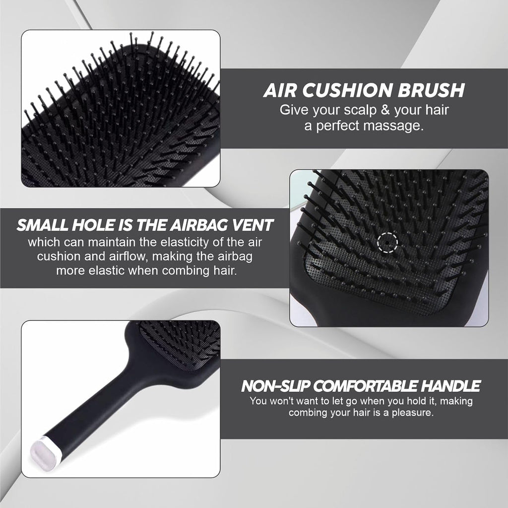 Paddle Hair Brush Women Hair Brush Blow Drying Professional Hairbrush Easy Grip Handle Hair Comb Straightening & Detangle Brush for Wet Dry Long Thick Thin Curly Natural Hair Salon Supplies