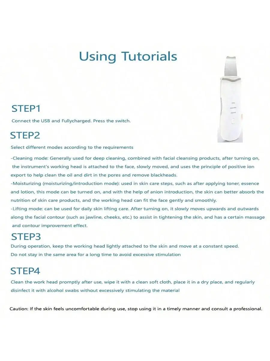 2026 Ultrasonic Skin Scraper Pore Cleaning Facial Deep Cleaning Machine Suitable for Female and Male Rechargeable