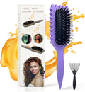 Curly Hair Brush, Bounce Curl Brush for Curl Hair, Curl Defining Brush for Women Men, Detangling Curl Brush Boar Bristle Hair Brush Less Pulling, Hair Separation