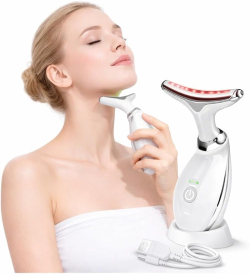 LED Face Massager EMS Microcurrent Heat Red Light Therapy Face Neck Device
