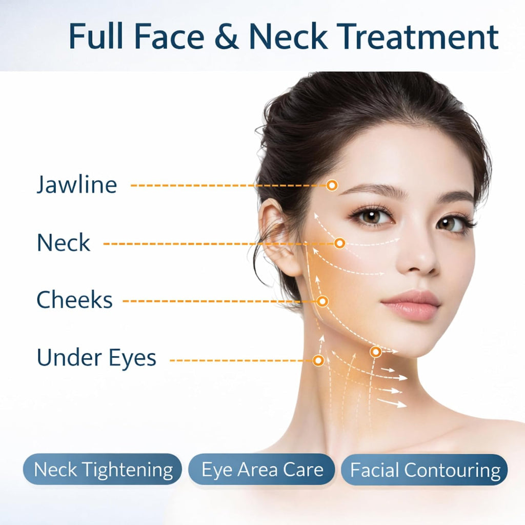 LED Face Massager EMS Microcurrent Heat Red Light Therapy Face Neck Device