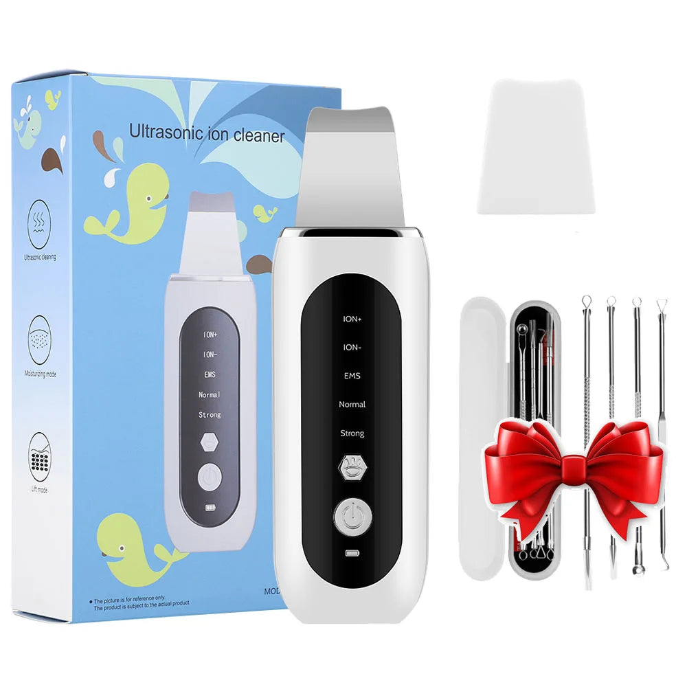 Ultrasonic Skin Scrubber Peeling Blackhead Remover Deep Face Cleaning Ultrasonic Ion Ance Pore Cleaner Facial Shovel Cleanser