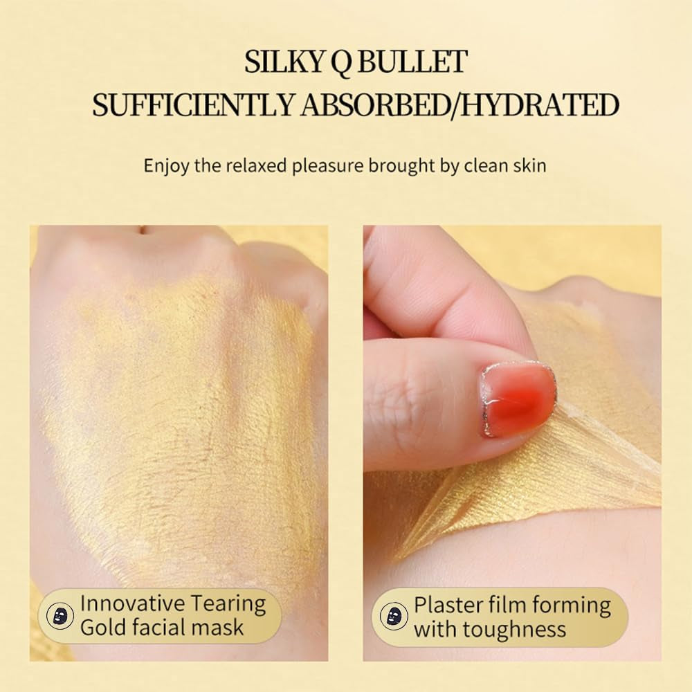 Retinol Snake Venom Gold Mask, Golden Collagen Peel off Face Mask, Gold Peptide Anti-Aging Peel off Facial Mask for Deeply Cleans Moisturizing, Hydrating Mask to Reduce Fine Lines & Wrinkles