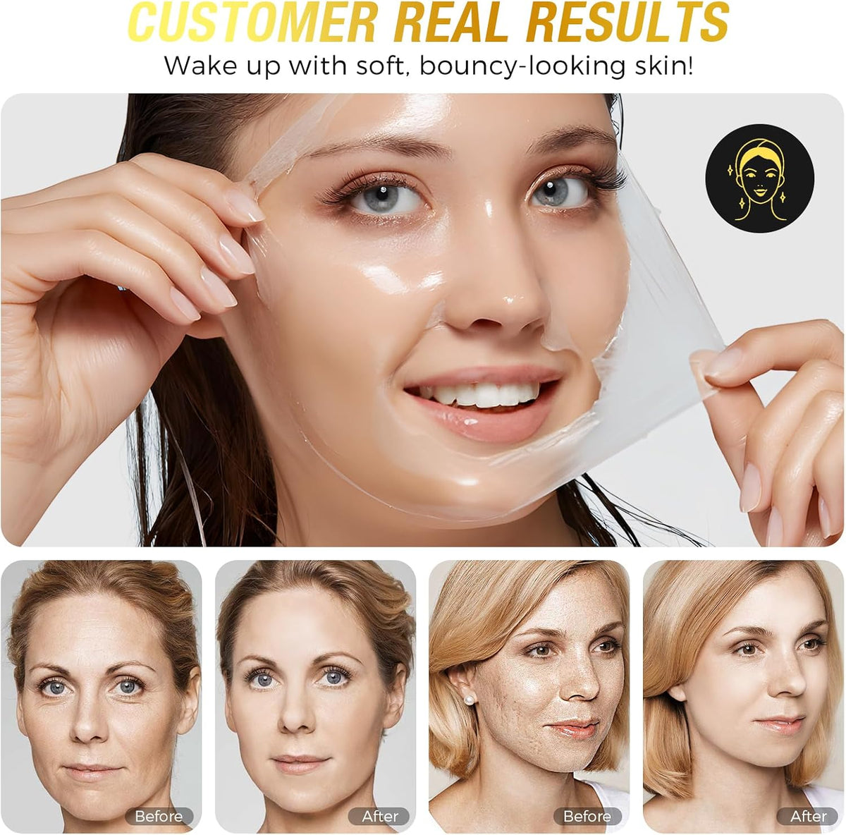 Collagen Night Wrapping Mask, Collagen Overnight Peel off Facial Mask, Hydrolyzed Face Mask, Overnight Face Mask