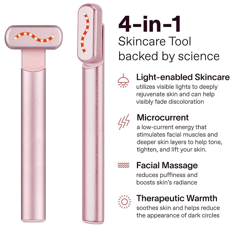 EMS Microcurrent Face Lifting Device Red Light Facial Wand Eye Neck Massager Skin Tightening anti Wrinkle Skin Care Beauty Tool