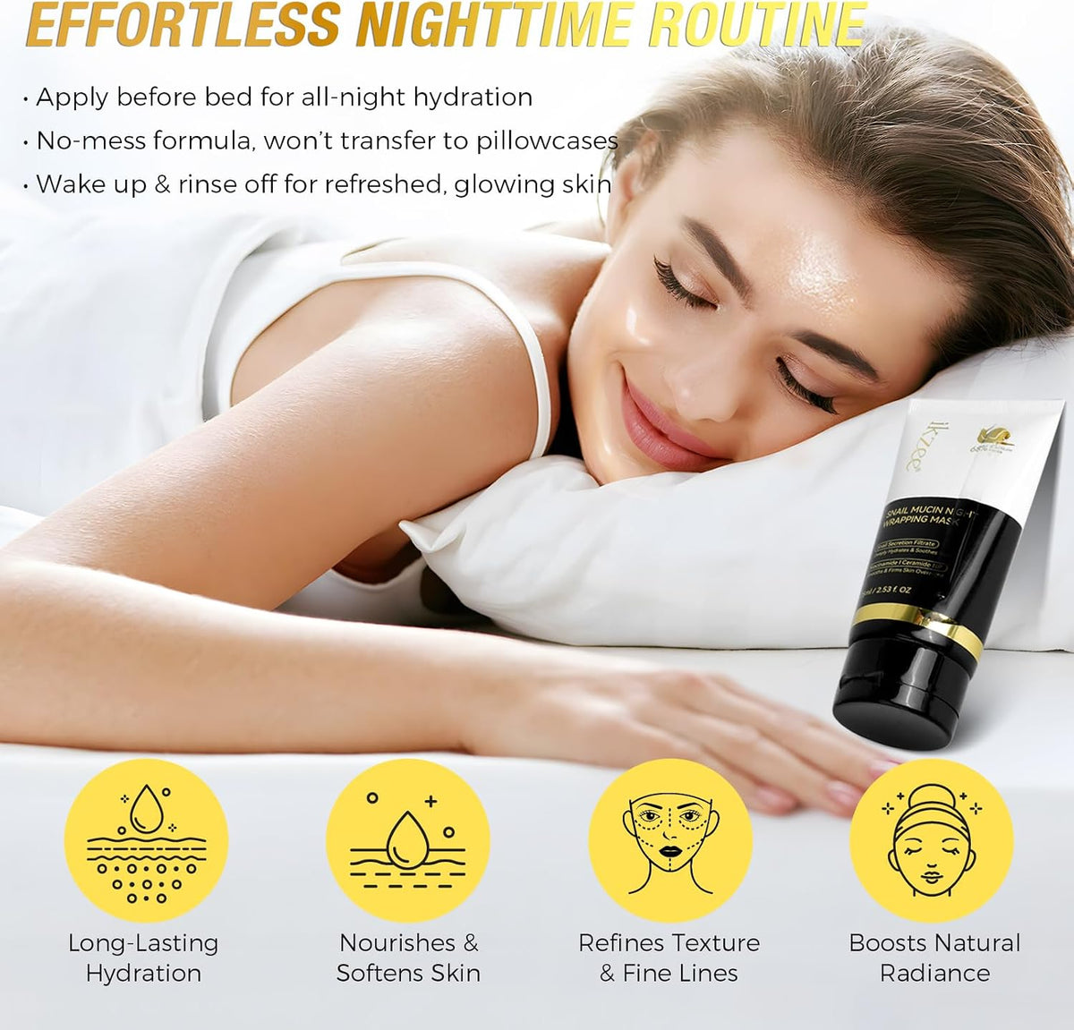 Collagen Night Wrapping Mask, Collagen Overnight Peel off Facial Mask, Hydrolyzed Face Mask, Overnight Face Mask
