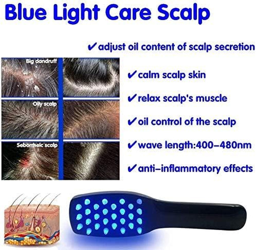 Phototherapy Scalp Massager Comb for Hair Growth, Phototherapy Hair Regrowth Brush,Anti Hair Loss Head Care Electric Massage Comb Brush with USB Rechargeable