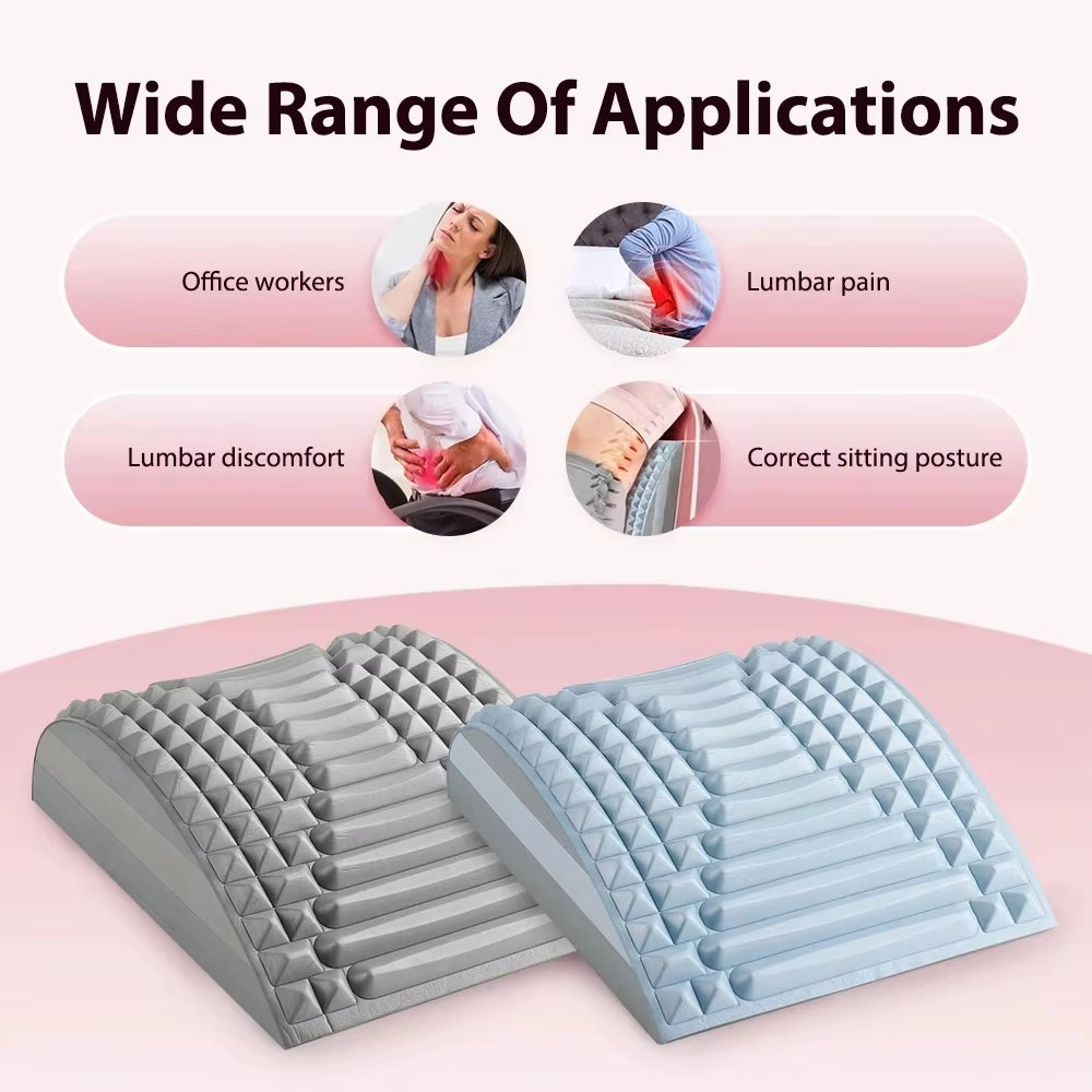 Back Neck Massager Stretcher for Herniated Disc Pain Relief Relax Posture Corrector Tool Lumbar Cervical Traction Massage Pillow